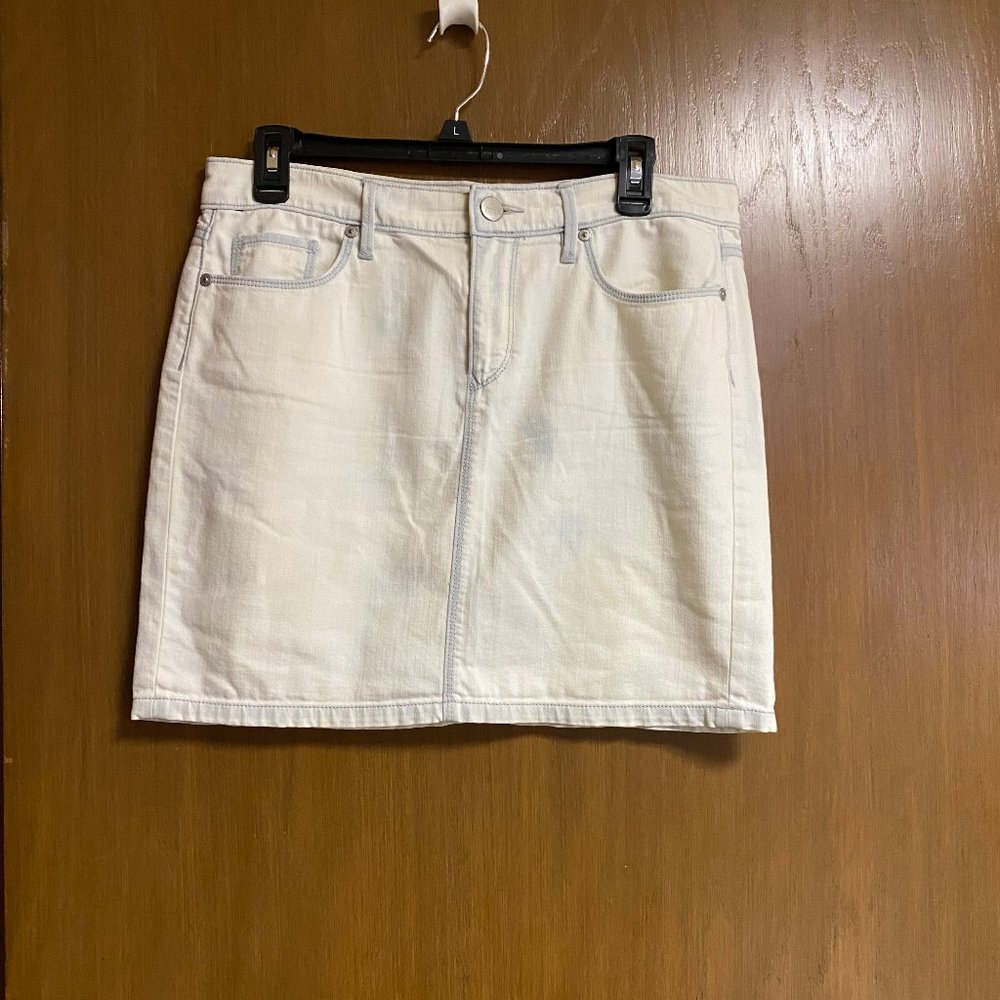 Ann Taylor White Wash Denim Skirt